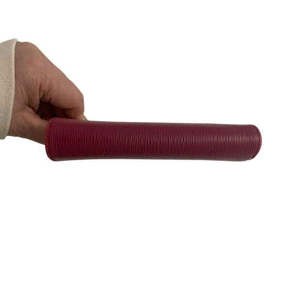 Prada Red Epi Leather Compact Wallet With Gold-Tone Zip & Snap Closure - Picture 5 of 11